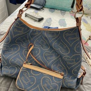 Dooney and Bourke hearts denim bag